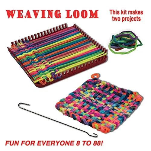 Pepperell Weaving Loom Retro Craft Kit, Red, 1 Count | Complete DIY Art & Craft Kit for All Ages thumbnail 3