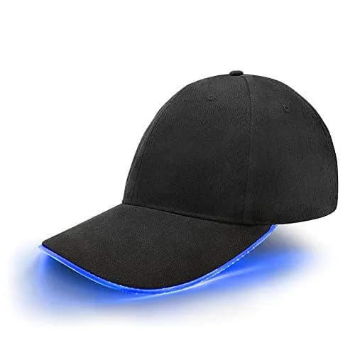 JIGUOOR LED Baseball Cap with Light Up Feature, Blue, 1 Unit | Adjustable Cotton Cap for Night Events thumbnail 1