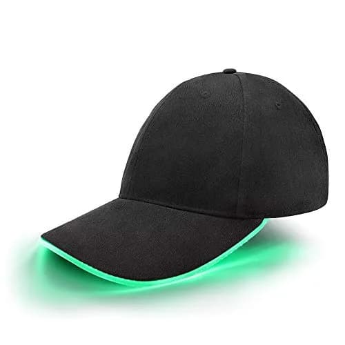 JIGUOOR LED Light Up Baseball Cap, Battery Powered, Green, 100g (3.5oz) | Adjustable Cotton Cap for Night Events thumbnail 1