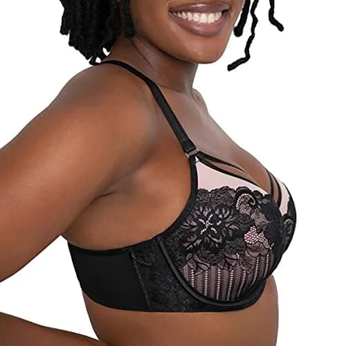 Curvy Couture Tulip Strappy Lace Push Up Bra 36H | Sexy Support & Comfort thumbnail 4