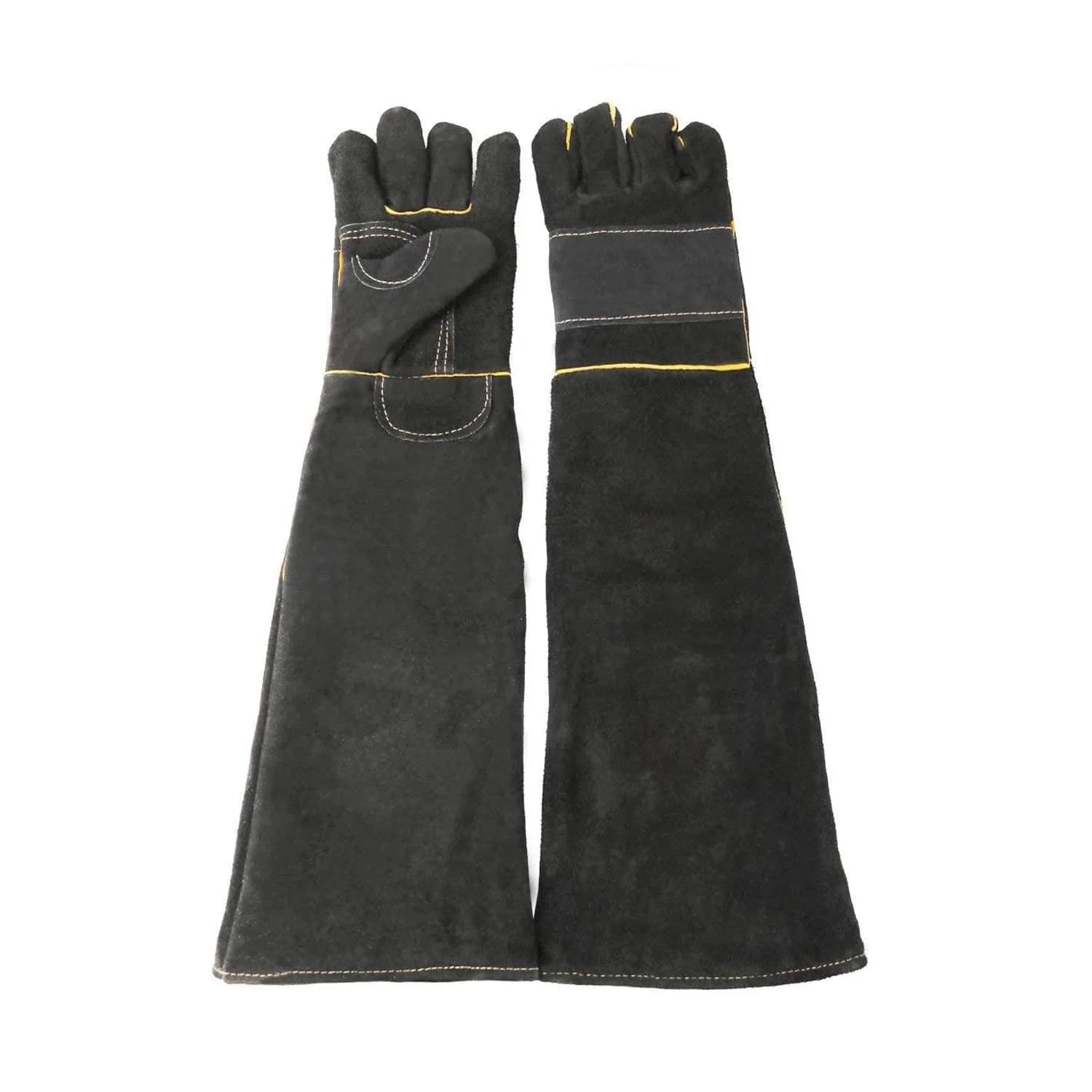AOWPFVV Animal Handling Gloves 60cm (23.6in) | Bite Proof, Cut Resistant, Heat Resistant — Black Size Large 23.6in