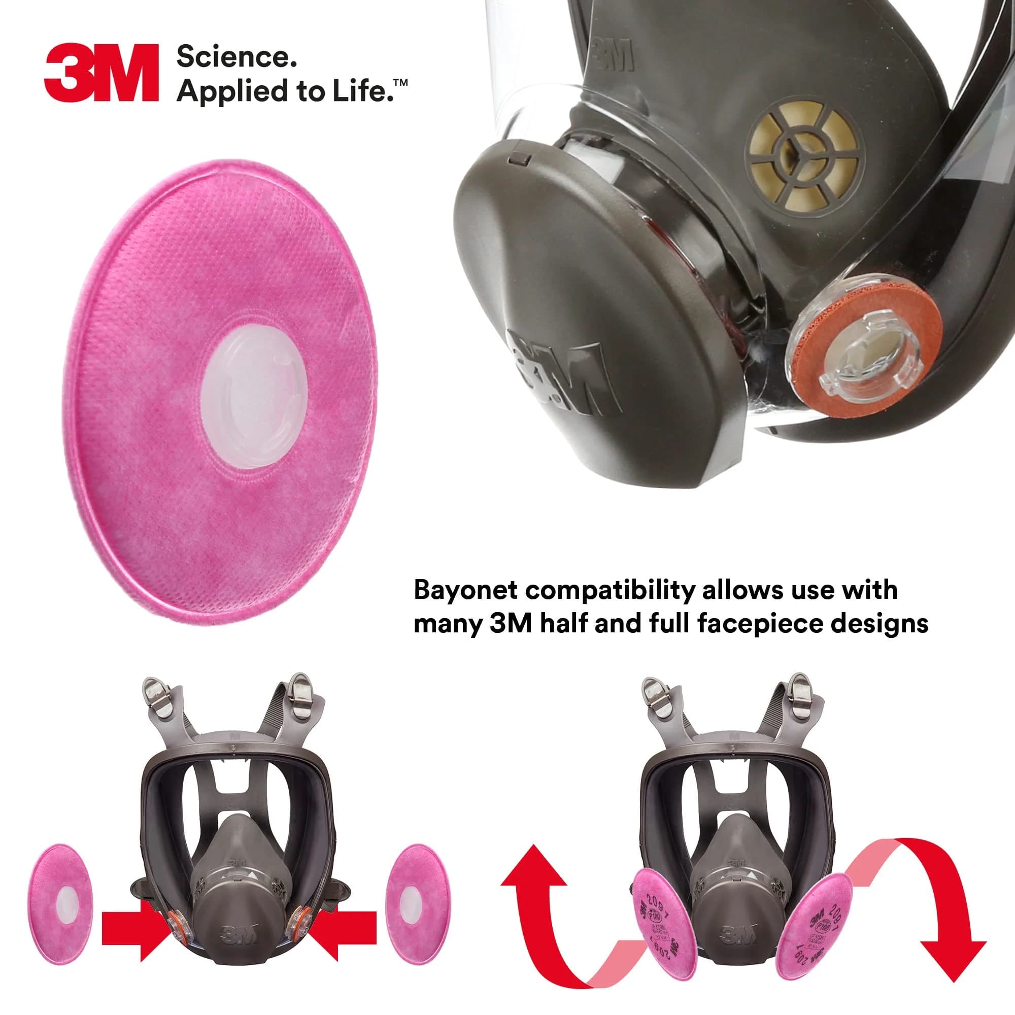 3M Particulate Filter 2091, P100, Pink, 20g (0.71 oz) | NIOSH Approved for Lead, Asbestos, Cadmium - view 5