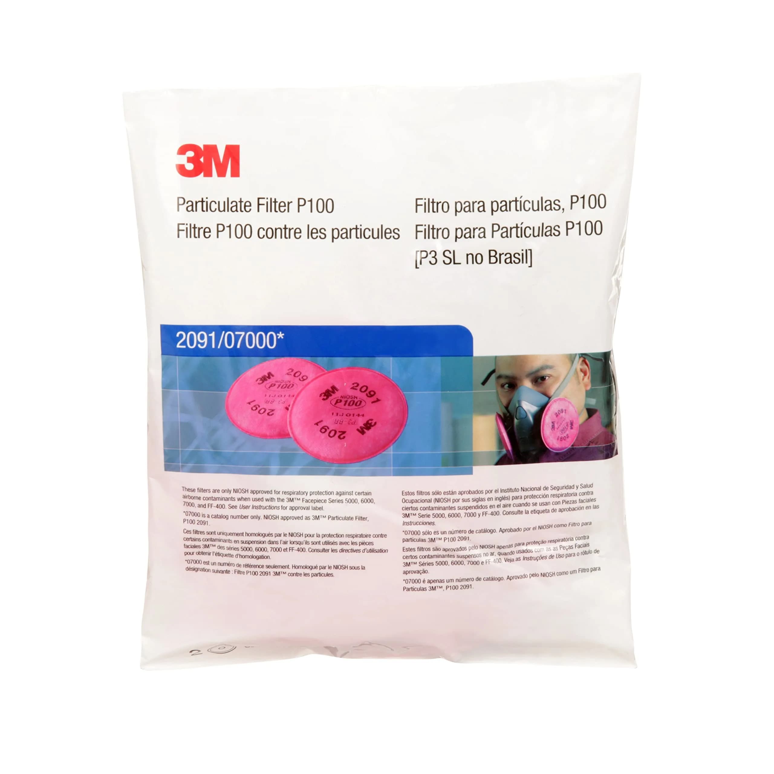 3M Particulate Filter 2091, P100, Pink, 20g (0.71 oz) | NIOSH Approved for Lead, Asbestos, Cadmium - view 7