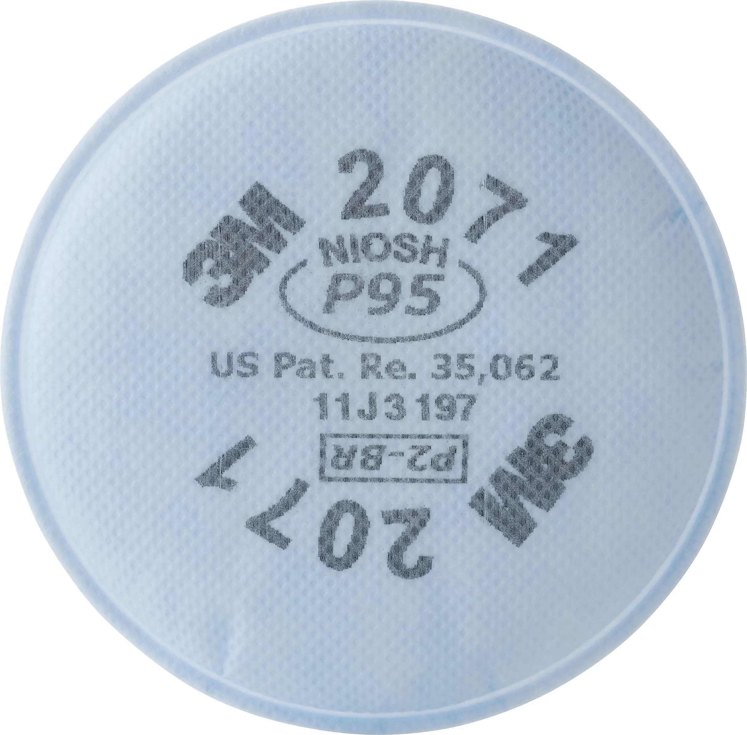 3M 2071 P95 Particulate Filter 10.8 cm (4.3 in) | NIOSH Approved for Oil & Non-Oil Particulates - main product image