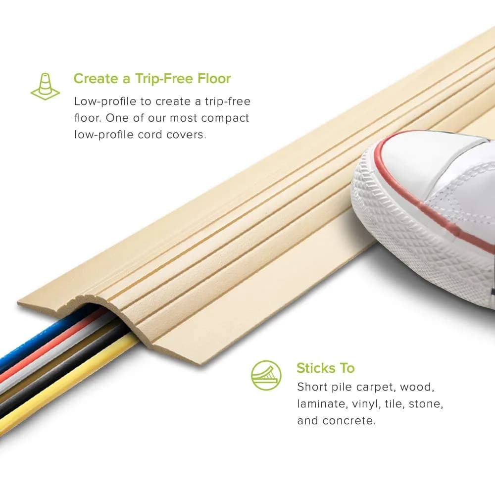 UT Wire Cable Blanket Low Profile Cord Cover Protector 3.05 m (10 FT) | Beige - view 2
