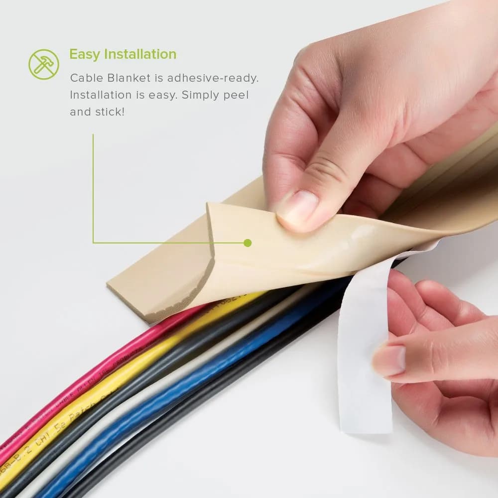 UT Wire Cable Blanket Low Profile Cord Cover Protector 3.05 m (10 FT) | Beige - view 3