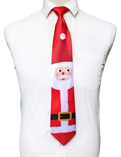 JEMYGINS Santa Claus Snowman Snowflake Christmas Necktie Set | Festive Holiday Design, 4 Pack, Polyester (3.65" x 55.4") thumbnail 2