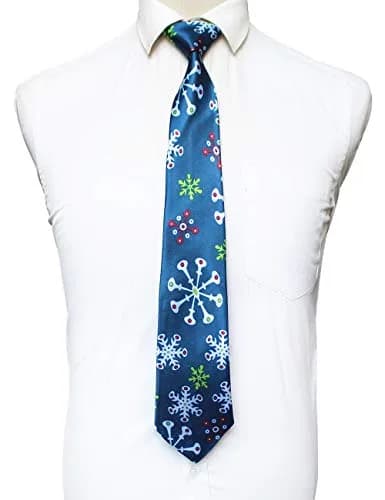 JEMYGINS Santa Claus Snowman Snowflake Christmas Necktie Set | Festive Holiday Design, 4 Pack, Polyester (3.65" x 55.4") thumbnail 3