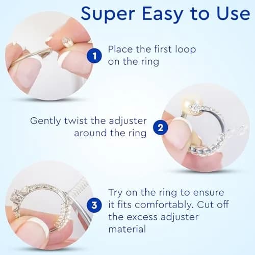 5 STARS UNITED Ring Sizer Adjuster 12 Pack Clear | Invisible Design for Loose Rings thumbnail 4