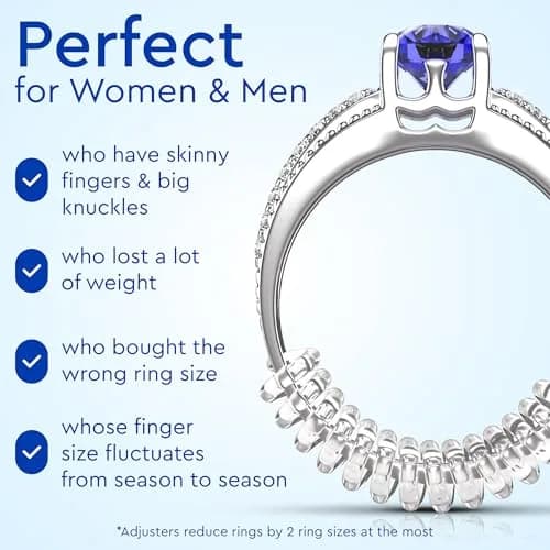 5 STARS UNITED Ring Sizer Adjuster 12 Pack Clear | Invisible Design for Loose Rings thumbnail 7