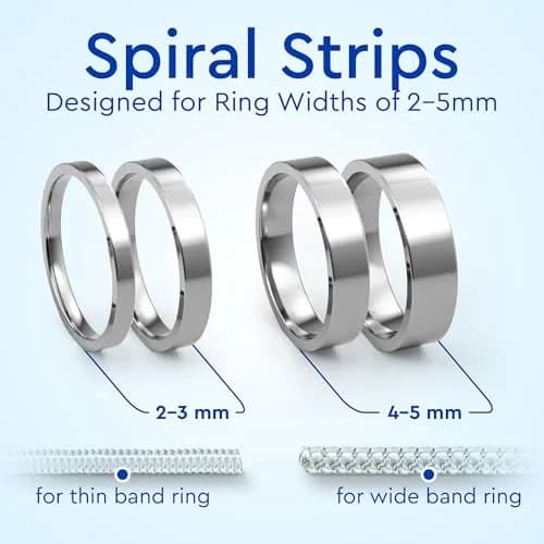 5 STARS UNITED Ring Sizer Adjuster 12 Pack Clear | Invisible Design for Loose Rings thumbnail 3