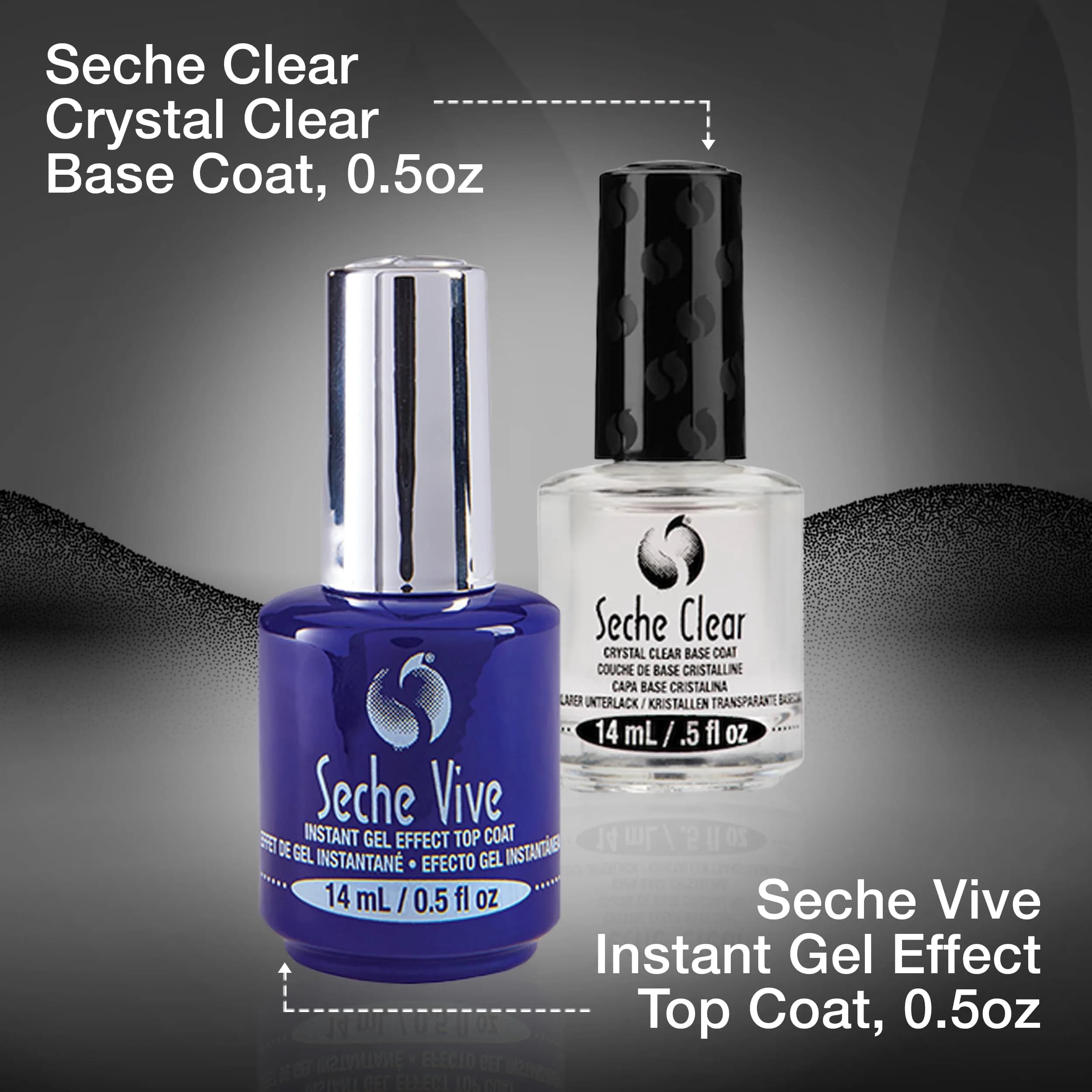 Seche Clear Vive Duo Pack Nail Polish Set 2x14ml (0.5 Fl Oz) | Long-Lasting High Shine - view 4