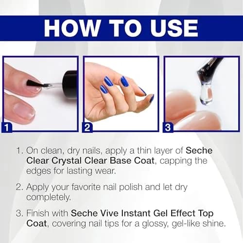 Seche Clear Vive Duo Pack Nail Polish Set 2x14ml (0.5 Fl Oz) | Long-Lasting High Shine thumbnail 5