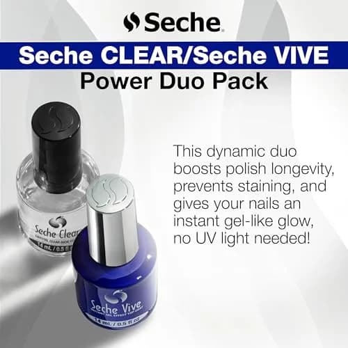 Seche Clear Vive Duo Pack Nail Polish Set 2x14ml (0.5 Fl Oz) | Long-Lasting High Shine thumbnail 3