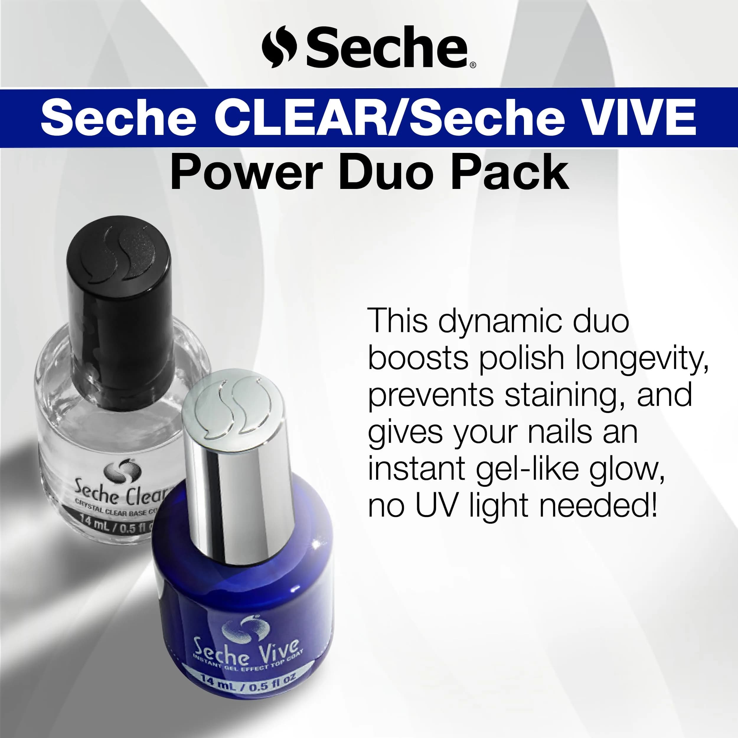 Seche Clear Vive Duo Pack Nail Polish Set 2x14ml (0.5 Fl Oz) | Long-Lasting High Shine - view 3