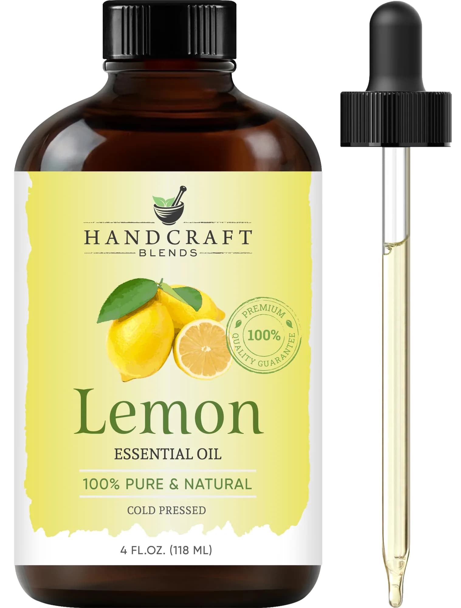Handcraft Blends Lemon Essential Oil 4 Fl Oz (120ml) | Pure & Natural Premium Grade for Diffuser, Skin, Soap Making - main product image