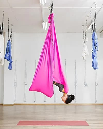 F.Life Premium Aerial Yoga Hammock 5.5 Yards Silk Fabric Swing for Antigravity Yoga & Inversion thumbnail 4