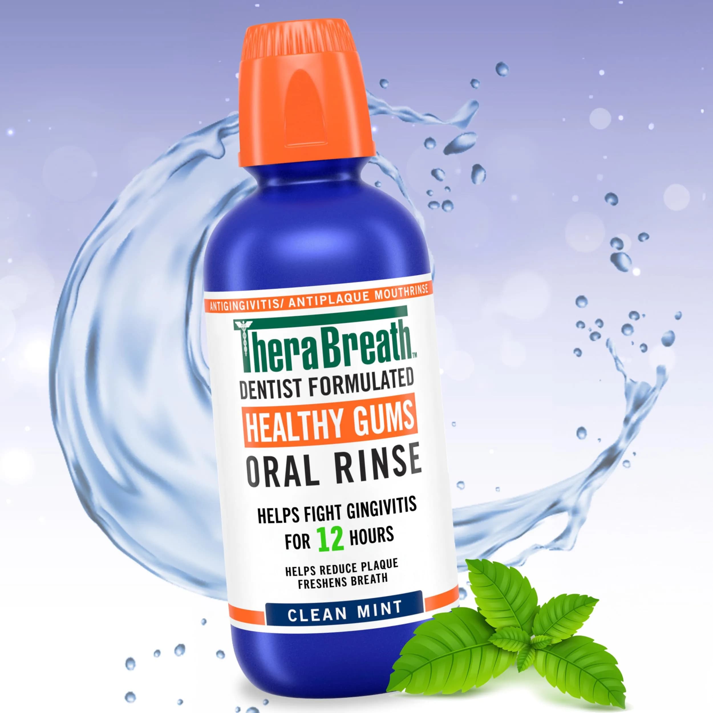 TheraBreath Healthy Gums Oral Rinse Clean Mint 473ml (16 Fl Oz) | Dentist Formulated Antigingivitis Mouthwash - view 9