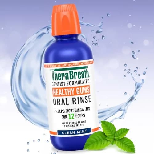 TheraBreath Healthy Gums Oral Rinse Clean Mint 473ml (16 Fl Oz) | Dentist Formulated Antigingivitis Mouthwash thumbnail 9