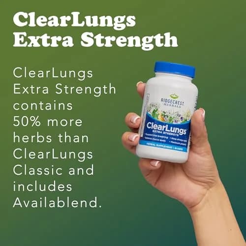 RidgeCrest Herbals ClearLungs Extra Strength Lung Support 60 Ct | Natural Respiratory Aid for Adults thumbnail 5