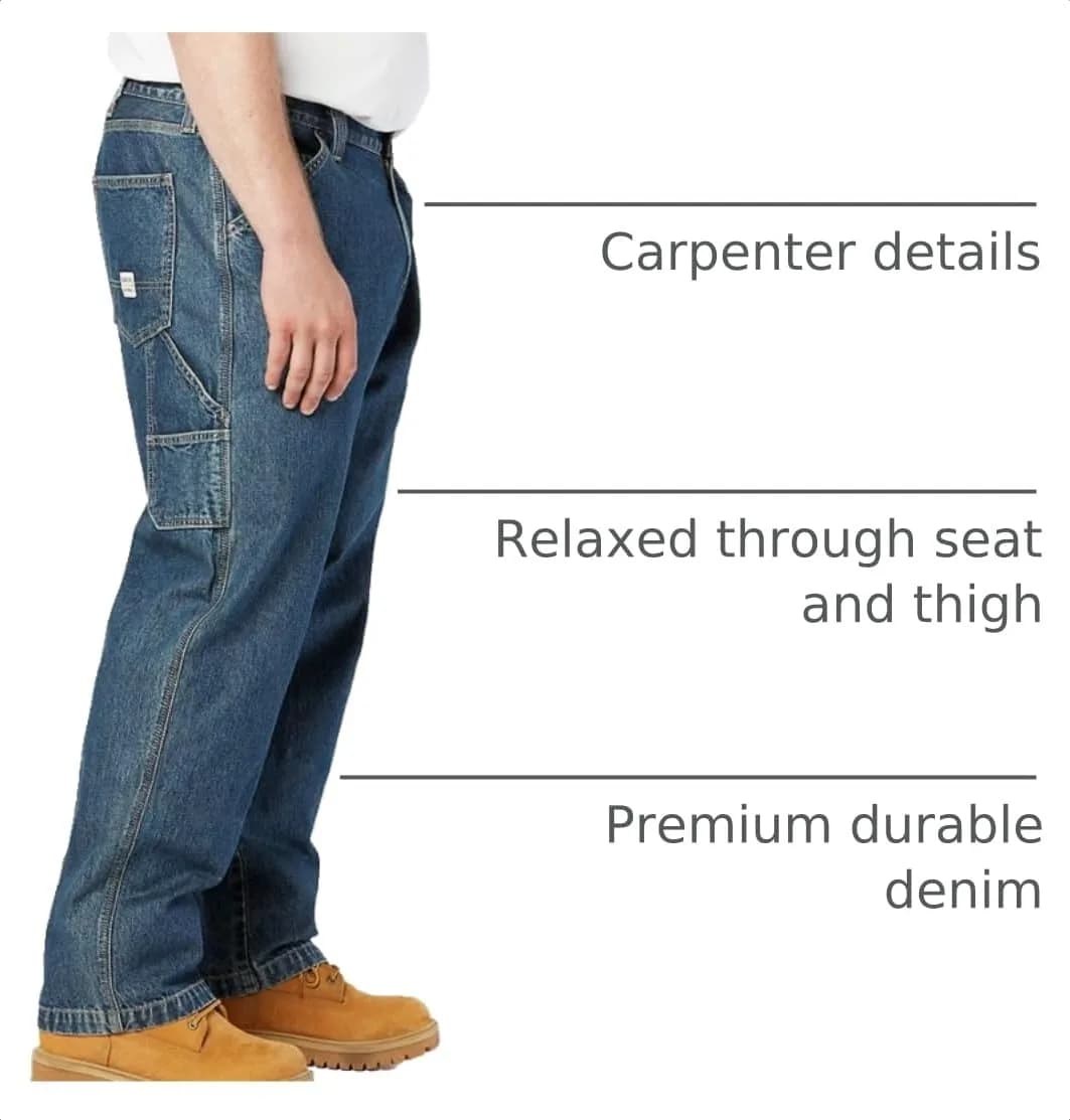 Levi Strauss Signature Gold Men's Carpenter Jeans 44W x 32L (1.94 lb) | Relaxed Fit, Straight Leg - view 4