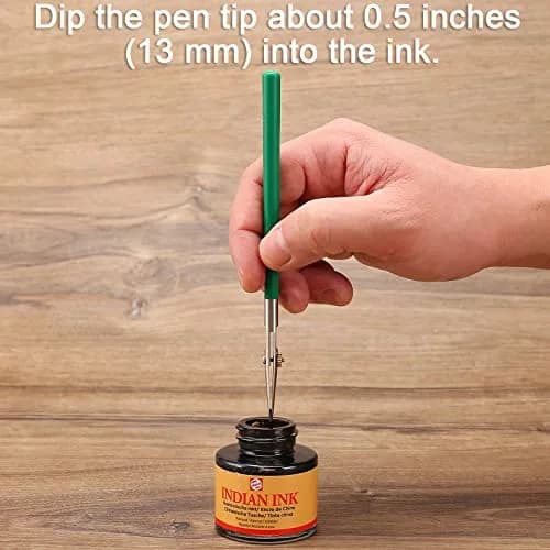 LOONENG Ruling Pen for Masking Fluid, Fine Line Drawing, Technical Cartography & Calligraphy, 0.5mm (0.02 inch) thumbnail 3