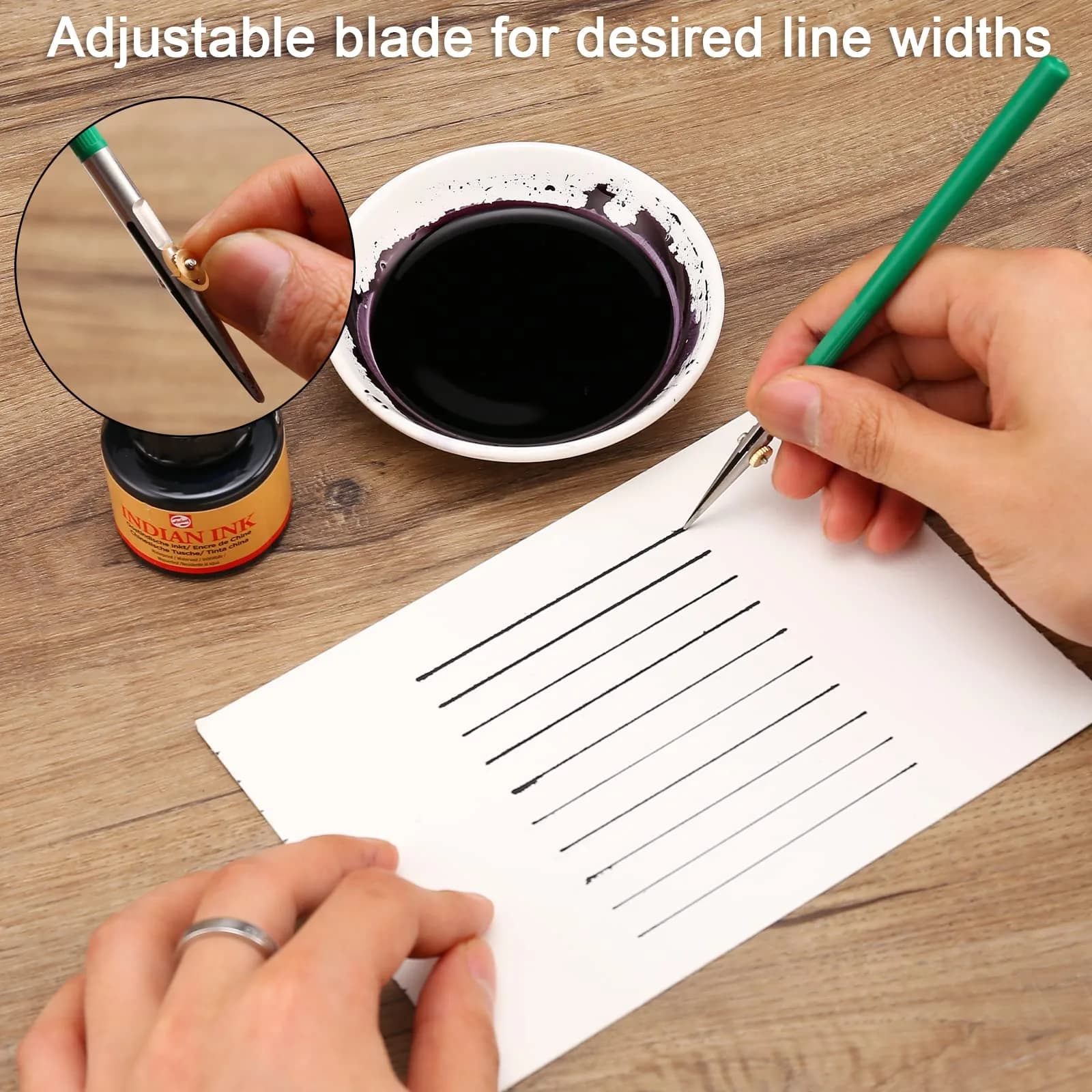 LOONENG Ruling Pen for Masking Fluid, Fine Line Drawing, Technical Cartography & Calligraphy, 0.5mm (0.02 inch) - view 4