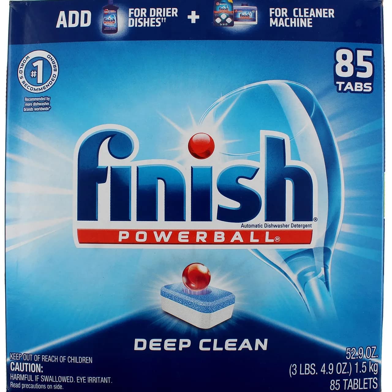 Finish All in 1 Dishwasher Tablets 85 Count (1.69 kg) | Powerball Fresh Scent - main product image