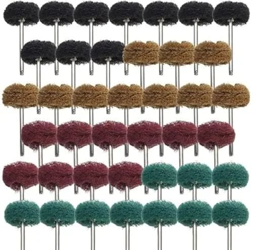 Rocaris 40 Pack 1 inch (25mm) Abrasive Wheel Buffing Polishing Wheel Set with 1/8 inch (3mm) Shank | For Rotary Tools thumbnail 1
