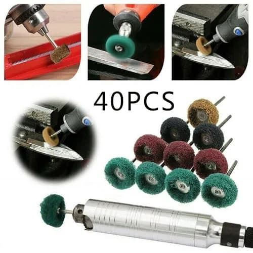 Rocaris 40 Pack 1 inch (25mm) Abrasive Wheel Buffing Polishing Wheel Set with 1/8 inch (3mm) Shank | For Rotary Tools thumbnail 5