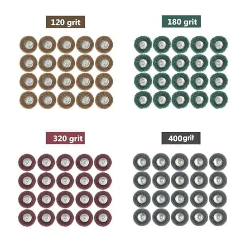 Rocaris 40 Pack 1 inch (25mm) Abrasive Wheel Buffing Polishing Wheel Set with 1/8 inch (3mm) Shank | For Rotary Tools thumbnail 2