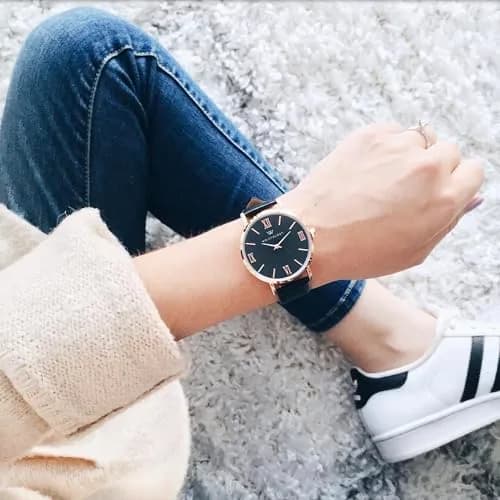 WRISTOLOGY Large Face Roman Numerals Rose Gold Women's Watch with Easy Change Band | Effortless Readability & Style thumbnail 4