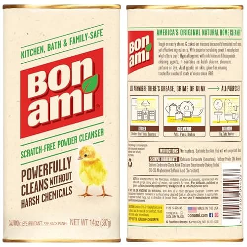 BON AMI Powder Cleanser for Kitchens & Bathrooms - All Types of Surfaces, Cleans Grime & Dirt, Polishes Surfaces, Absorbs Odors (4 Pack, 14oz / 397g) thumbnail 2