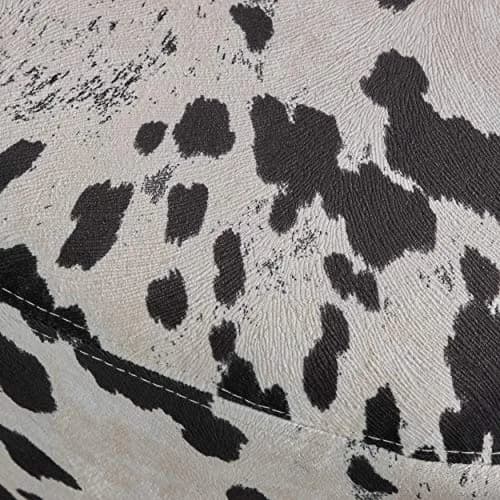 Christopher Knight Home Black Cow Velvet Ottoman 25.3"D x 14"W x 16.8"H | Cow Patterned Velvet Ottoman thumbnail 4