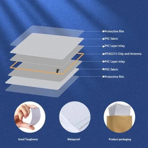 Timeskey NFC NTAG215 Cards 54x85.5mm (40pcs) | Programmable NFC Tags for Mobile Devices thumbnail 3