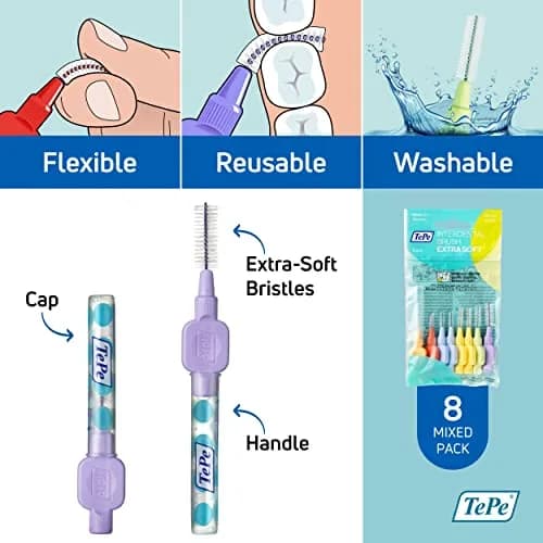 TePe Extra Soft Interdental Brush Mixed Pack (8 Count) | Dentist-Recommended for Sensitive Gums thumbnail 5