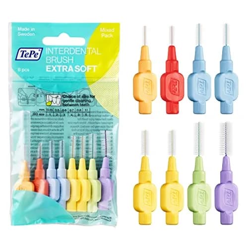 TePe Extra Soft Interdental Brush Mixed Pack (8 Count) | Dentist-Recommended for Sensitive Gums thumbnail 1