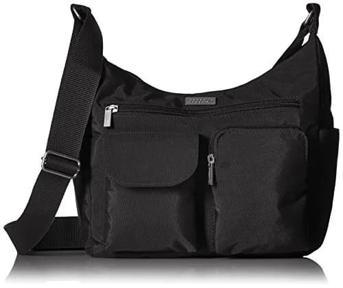 Baggallini Everyplace Bag Shoulder Bag, Black, 23cm (9")h x 26cm (10.25")w x 11cm (4.5")d | Lightweight Water-Resistant Nylon Crossbody thumbnail 1
