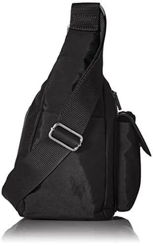 Baggallini Everyplace Bag Shoulder Bag, Black, 23cm (9")h x 26cm (10.25")w x 11cm (4.5")d | Lightweight Water-Resistant Nylon Crossbody thumbnail 3