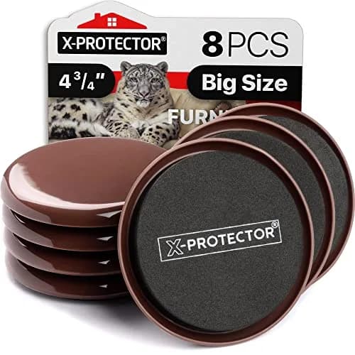 X-Protector Heavy Duty Furniture Sliders for Carpet 4.75" (8 PCS) | Move Furniture Easily & Safely thumbnail 1