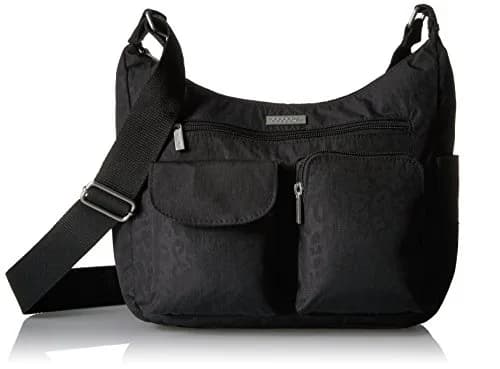 Baggallini Everyplace Bag Shoulder Bag Black Cheetah Emboss 25.9cm (10.25"w) | Lightweight Water-Resistant Nylon thumbnail 1
