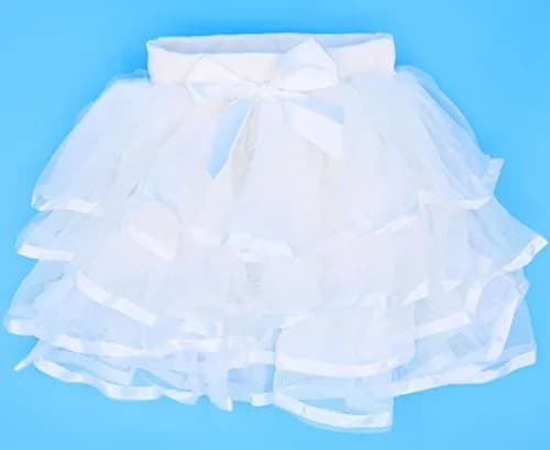 Tortoise & Rabbit Girls Tulle Tutu Skirt, White, 9-12 Years | Breathable Cotton & Soft Tulle for Dress Up thumbnail 5