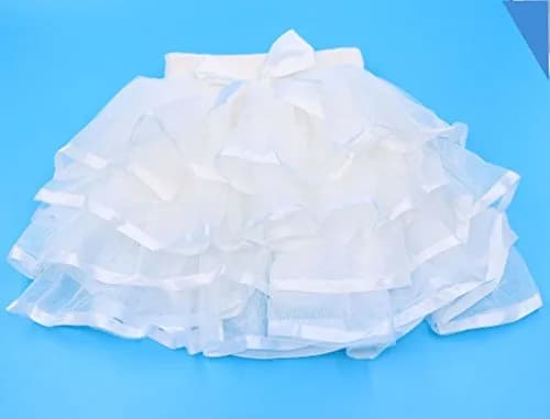 Tortoise & Rabbit Girls Tulle Tutu Skirt, White, 7-9 Years | Soft Breathable 4-Layer Cotton Lining thumbnail 2