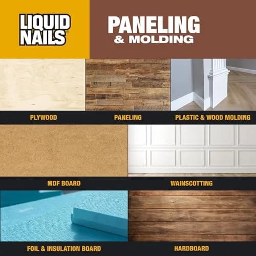 Liquid Nails Paneling & Molding Construction Adhesive LN-710 Tan | 10 fl oz (296 ml) Tube | Low VOC, Water-Resistant, Instant Grab for Interior Projects thumbnail 7