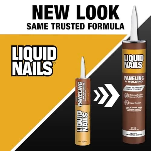 Liquid Nails Paneling & Molding Construction Adhesive LN-710 Tan | 10 fl oz (296 ml) Tube | Low VOC, Water-Resistant, Instant Grab for Interior Projects thumbnail 2