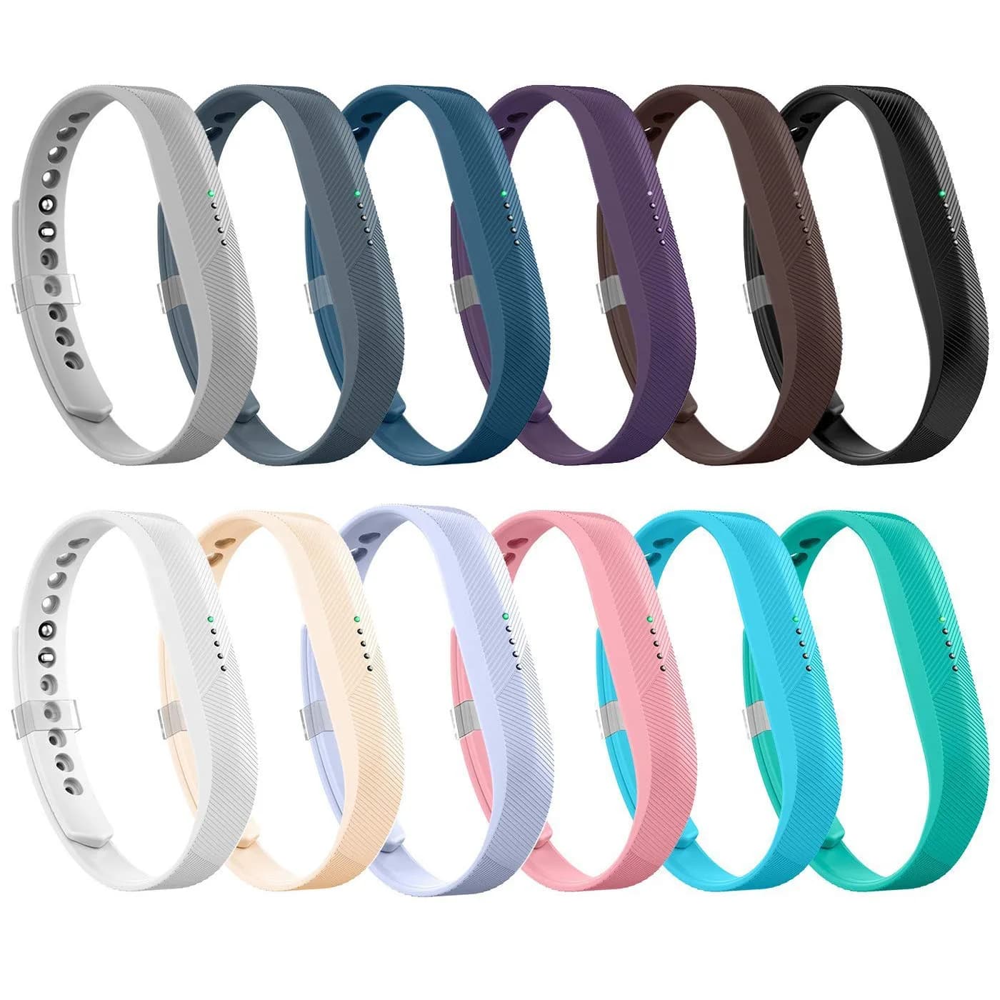 LEEFOX 12 Colors Compatible with Flex 2 Bands Large | Adjustable Silicone Wristbands for Fitbit Flex 2