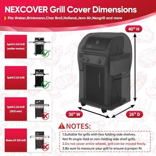 NEXCOVER Grill Cover, 30 Inch Waterproof BBQ Cover, 600D Heavy Duty Gas Grill Cover, Fade Resistant, Weather Resistant, Rip Resistant for Weber, Brinkmann, Char Broil thumbnail 2