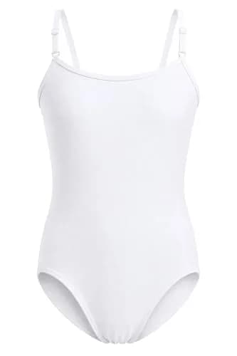 Dancina White Camisole Leotard for Girls Ballet & Dance 5 White | Comfortable, Adjustable Fit for Young Dancers thumbnail 1