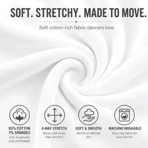 Dancina White Camisole Leotard for Girls Ballet & Dance 5 White | Comfortable, Adjustable Fit for Young Dancers thumbnail 3
