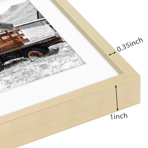 Golden State Art 16x20 Gold Aluminum Frame, Real Glass, Mat Fits 11x14 | Elegant Wall & Tabletop Display thumbnail 6